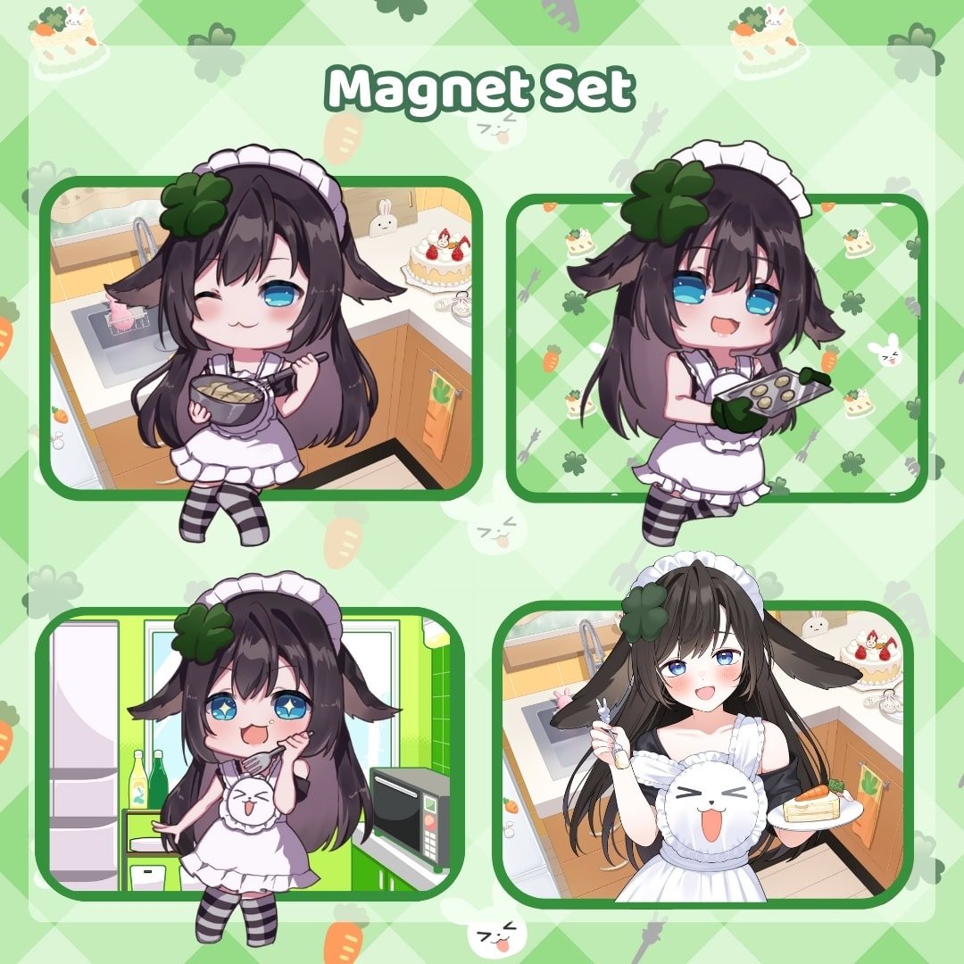 Kiki Pyon Pyon - Baking Time Magnet Set (4PCS)